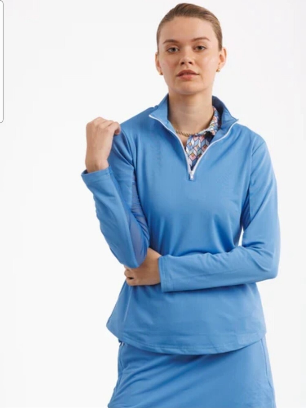 Smith & Quinn Ava Quarter-Zip Pullover Women's L Large Hydrangea Blue